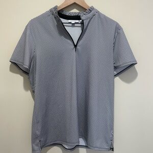 Chicos Women’s UPF Striped 1/4 Zip Polo Top